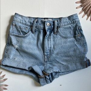 Madewell High Rise Denim Shorts Light/Med Wash - 25